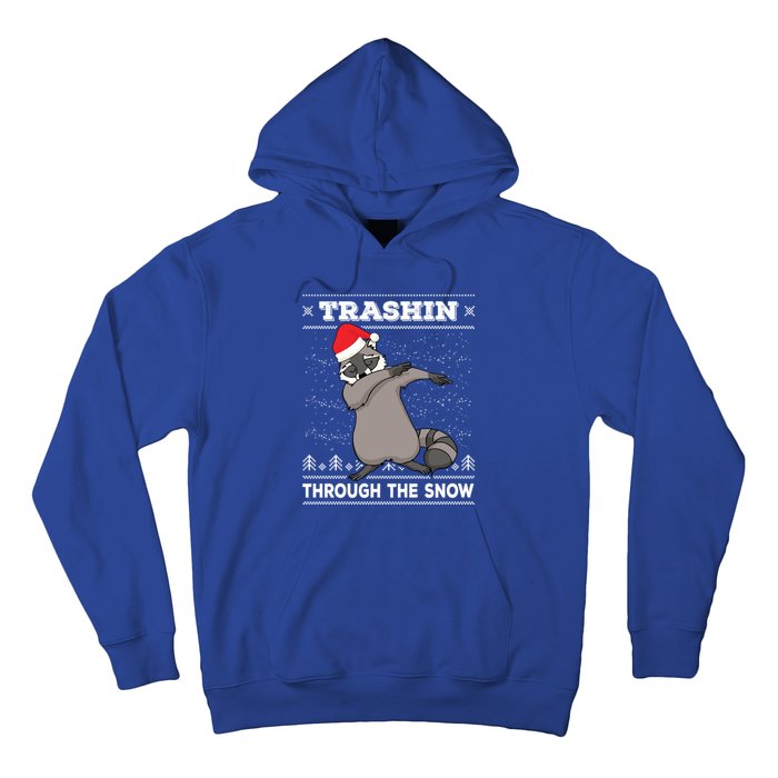 Trashin Through The Snow Dabbing Raccoon Merry Trashmas Dab Cute Gift Hoodie