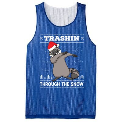 Trashin Through The Snow Dabbing Raccoon Merry Trashmas Dab Cute Gift Mesh Reversible Basketball Jersey Tank