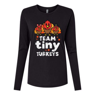 Team Tiny Turkeys Cute Thanksgiving Day Nicu Nurse Teacher Womens Cotton Relaxed Long Sleeve T-Shirt