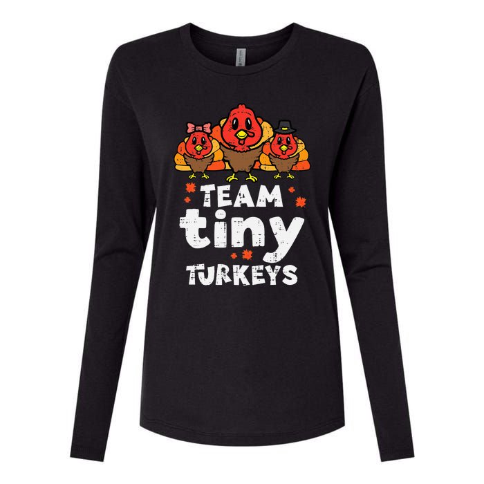 Team Tiny Turkeys Cute Thanksgiving Day Nicu Nurse Teacher Womens Cotton Relaxed Long Sleeve T-Shirt