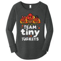 Team Tiny Turkeys Cute Thanksgiving Day Nicu Nurse Teacher Women's Perfect Tri Tunic Long Sleeve Shirt