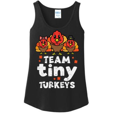 Team Tiny Turkeys Cute Thanksgiving Day Nicu Nurse Teacher Ladies Essential Tank