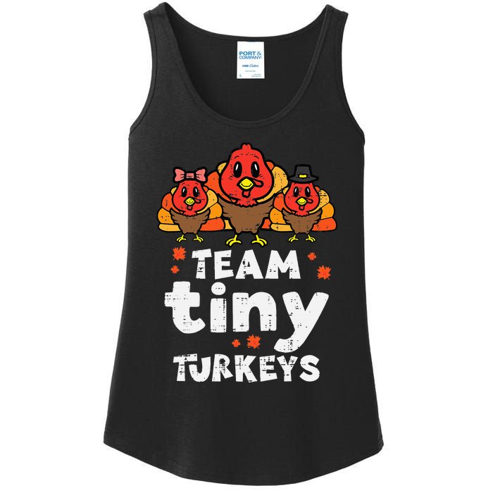 Team Tiny Turkeys Cute Thanksgiving Day Nicu Nurse Teacher Ladies Essential Tank