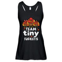 Team Tiny Turkeys Cute Thanksgiving Day Nicu Nurse Teacher Ladies Essential Flowy Tank