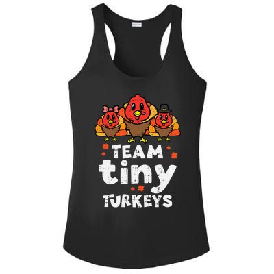 Team Tiny Turkeys Cute Thanksgiving Day Nicu Nurse Teacher Ladies PosiCharge Competitor Racerback Tank