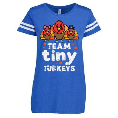 Team Tiny Turkeys Cute Thanksgiving Day Nicu Nurse Teacher Enza Ladies Jersey Football T-Shirt