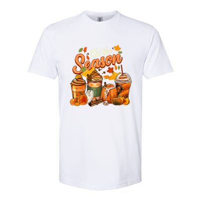 Thankgiving Tis The Season Pumpkin Spice Latte Halloween Fall Coffee Gift Softstyle® CVC T-Shirt