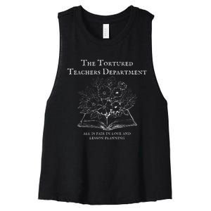 The Tortured Teachers Department Funny Teacher All Is Fair Women's Racerback Cropped Tank