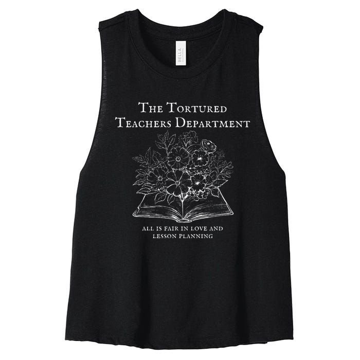 The Tortured Teachers Department Funny Teacher All Is Fair Women's Racerback Cropped Tank