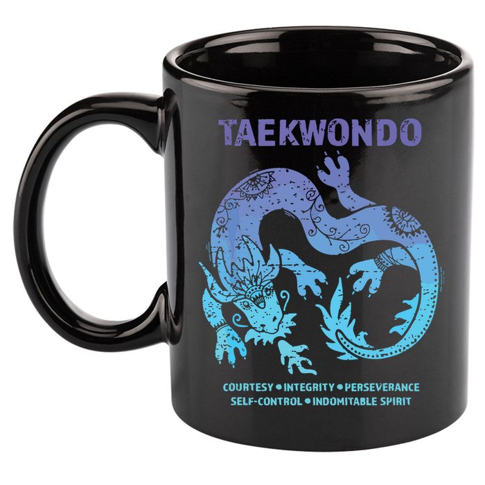 Taekwondo TKD Tae Kwon Do Dragon Art Martial Arts Graphic 11oz C Handle Ceramic Mug