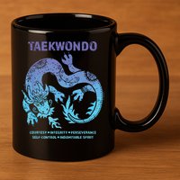 Taekwondo TKD Tae Kwon Do Dragon Art Martial Arts Graphic 11oz C Handle Ceramic Mug