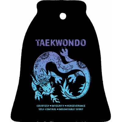 Taekwondo TKD Tae Kwon Do Dragon Art Martial Arts Graphic Ceramic Bell Ornament