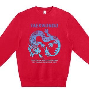 Taekwondo TKD Tae Kwon Do Dragon Art Martial Arts Graphic Premium Crewneck Sweatshirt