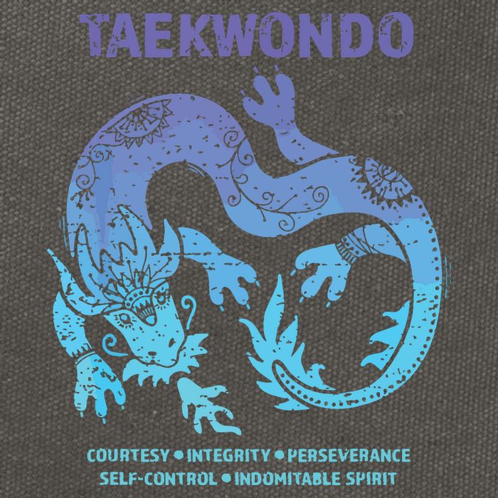 Taekwondo TKD Tae Kwon Do Dragon Art Martial Arts Graphic Cotton Canvas Backpack