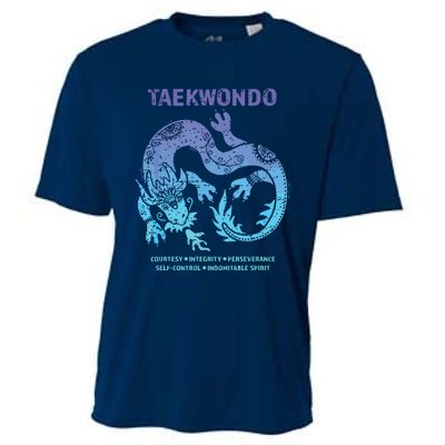 Taekwondo TKD Tae Kwon Do Dragon Art Martial Arts Graphic Cooling Performance Crew T-Shirt