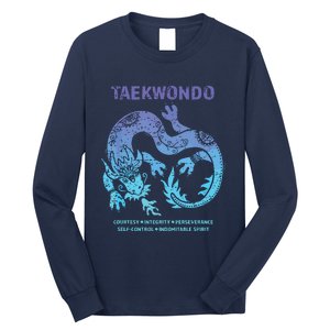 Taekwondo TKD Tae Kwon Do Dragon Art Martial Arts Graphic Long Sleeve Shirt