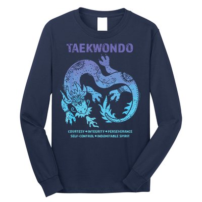 Taekwondo TKD Tae Kwon Do Dragon Art Martial Arts Graphic Long Sleeve Shirt