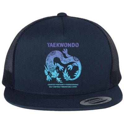 Taekwondo TKD Tae Kwon Do Dragon Art Martial Arts Graphic Flat Bill Trucker Hat