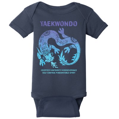 Taekwondo TKD Tae Kwon Do Dragon Art Martial Arts Graphic Baby Bodysuit