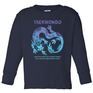 Taekwondo TKD Tae Kwon Do Dragon Art Martial Arts Graphic Toddler Long Sleeve Shirt