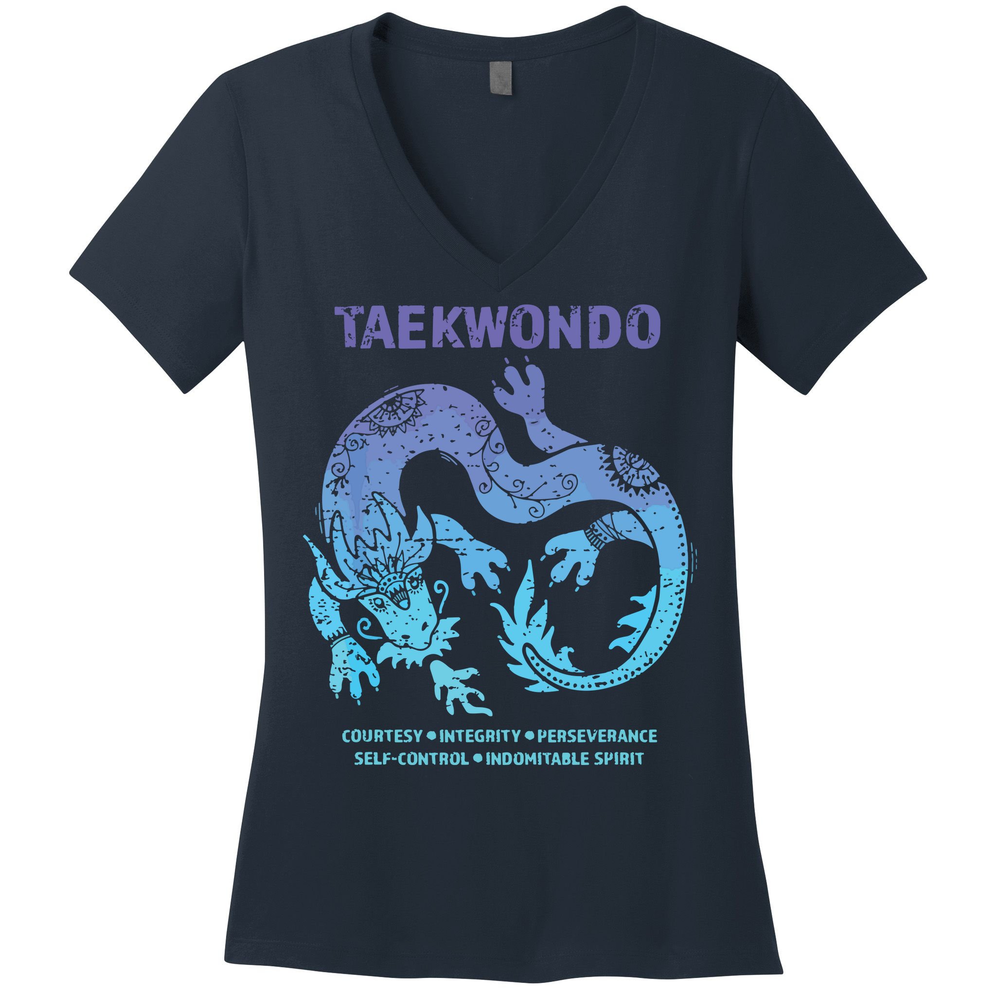 Taekwondo TKD Tae Kwon Do Dragon Art Martial Arts Graphic Women's V-Neck T-Shirt