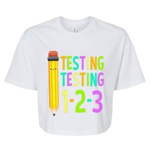 Teacher Testing Teacher STAAR Test Exam Bella+Canvas Jersey Crop Tee