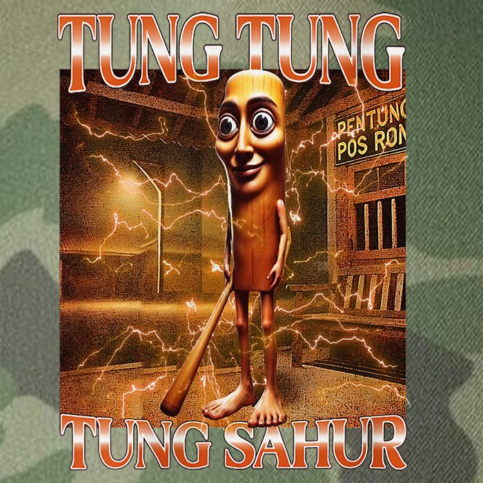 Tung Tung Tung Sahur Funny Brainrot Meme Italian Legacy Tie Dye Trucker Hat