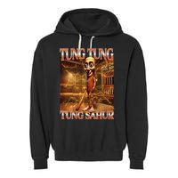 Tung Tung Tung Sahur Funny Brainrot Meme Italian Garment-Dyed Fleece Hoodie
