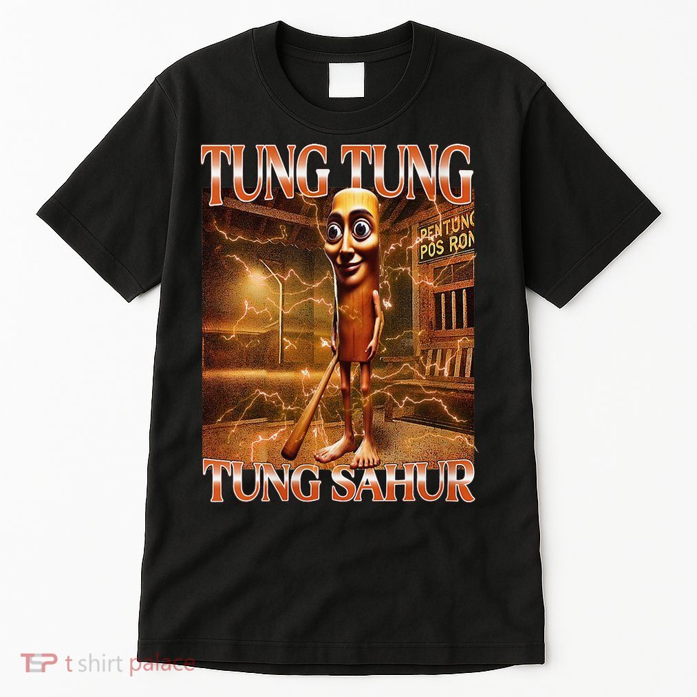 Tung Tung Tung Sahur Funny Brainrot Meme Italian Tall T-Shirt