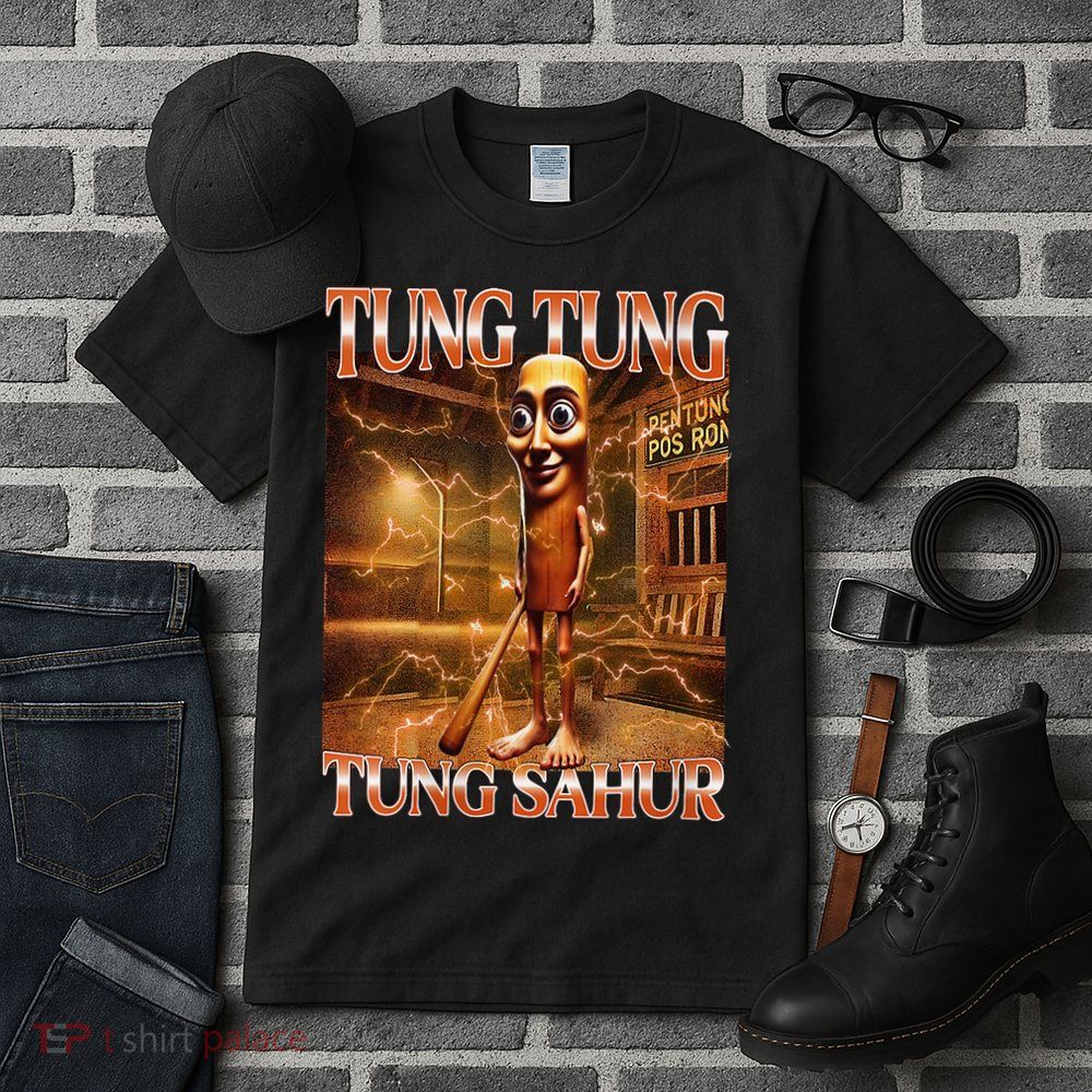 Tung Tung Tung Sahur Funny Brainrot Meme Italian Tall T-Shirt