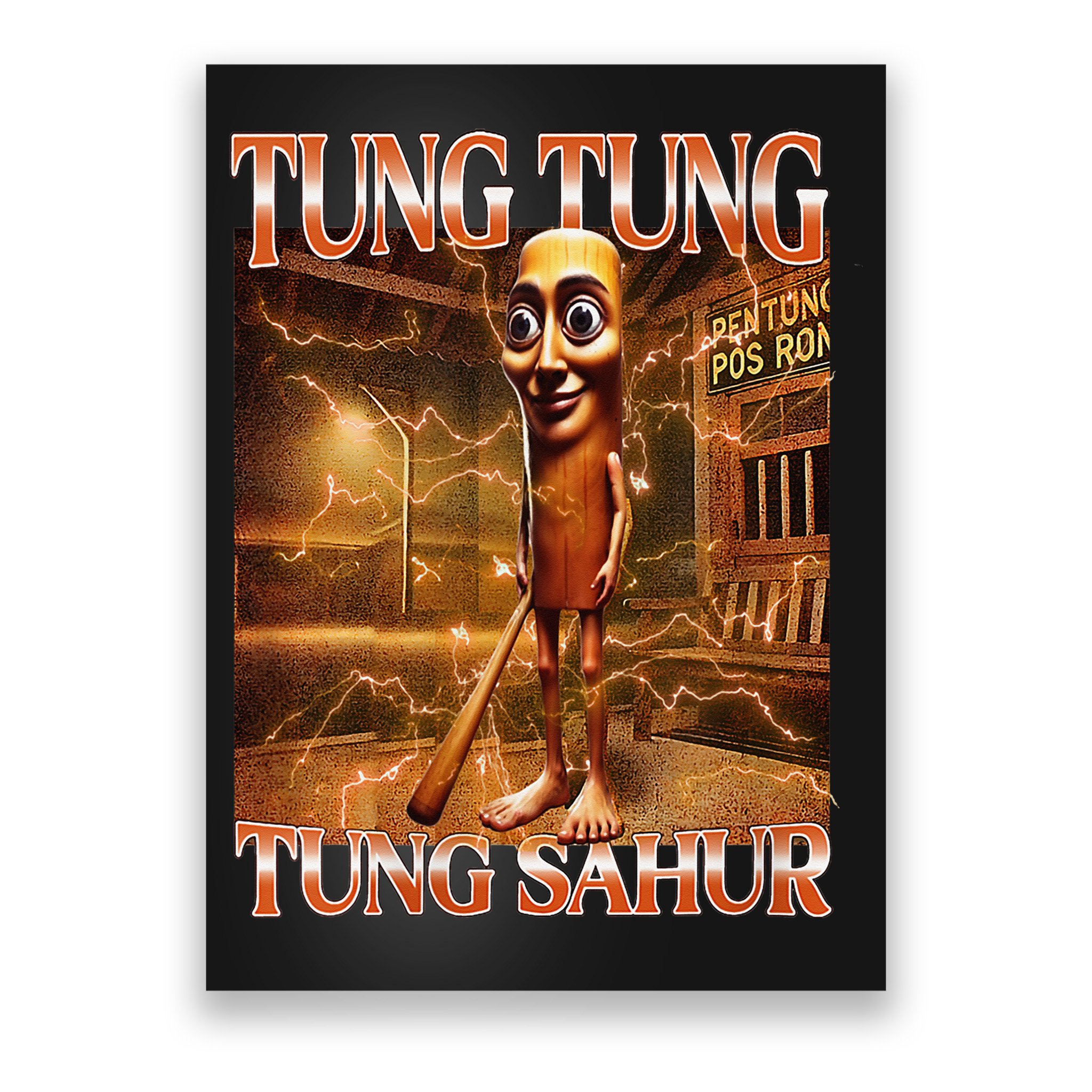 Tung Tung Tung Sahur Funny Brainrot Meme Italian Poster