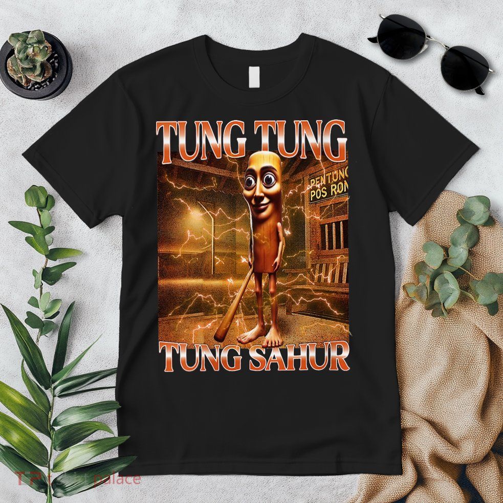 Tung Tung Tung Sahur Funny Brainrot Meme Italian Premium T-Shirt