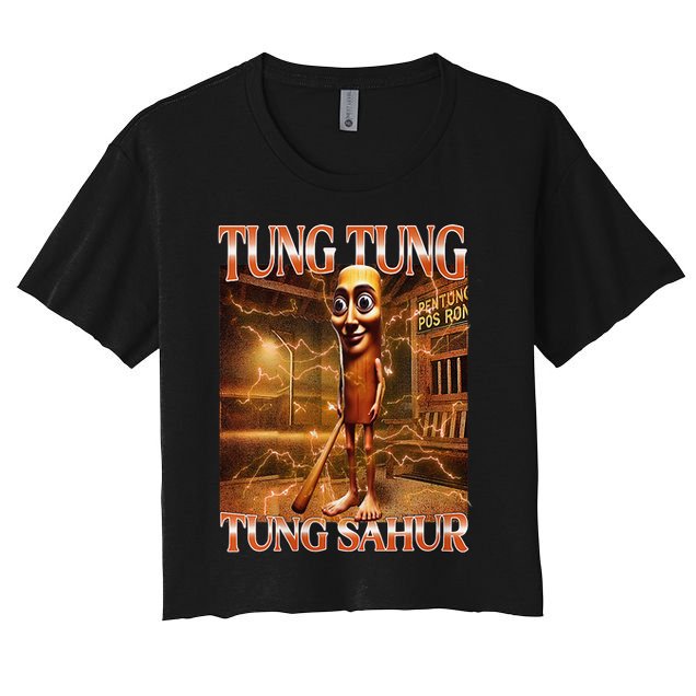 Tung Tung Tung Sahur Funny Brainrot Meme Italian Crop Top