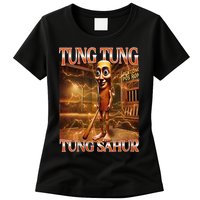 Tung Tung Tung Sahur Funny Brainrot Meme Italian Womens T-Shirt