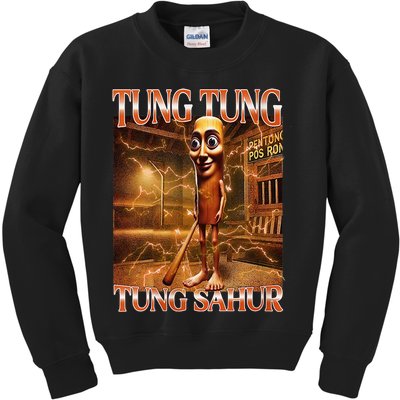 Tung Tung Tung Sahur Funny Brainrot Meme Italian Kids Sweatshirt