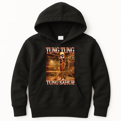 Tung Tung Tung Sahur Funny Brainrot Meme Italian Kids Hoodie