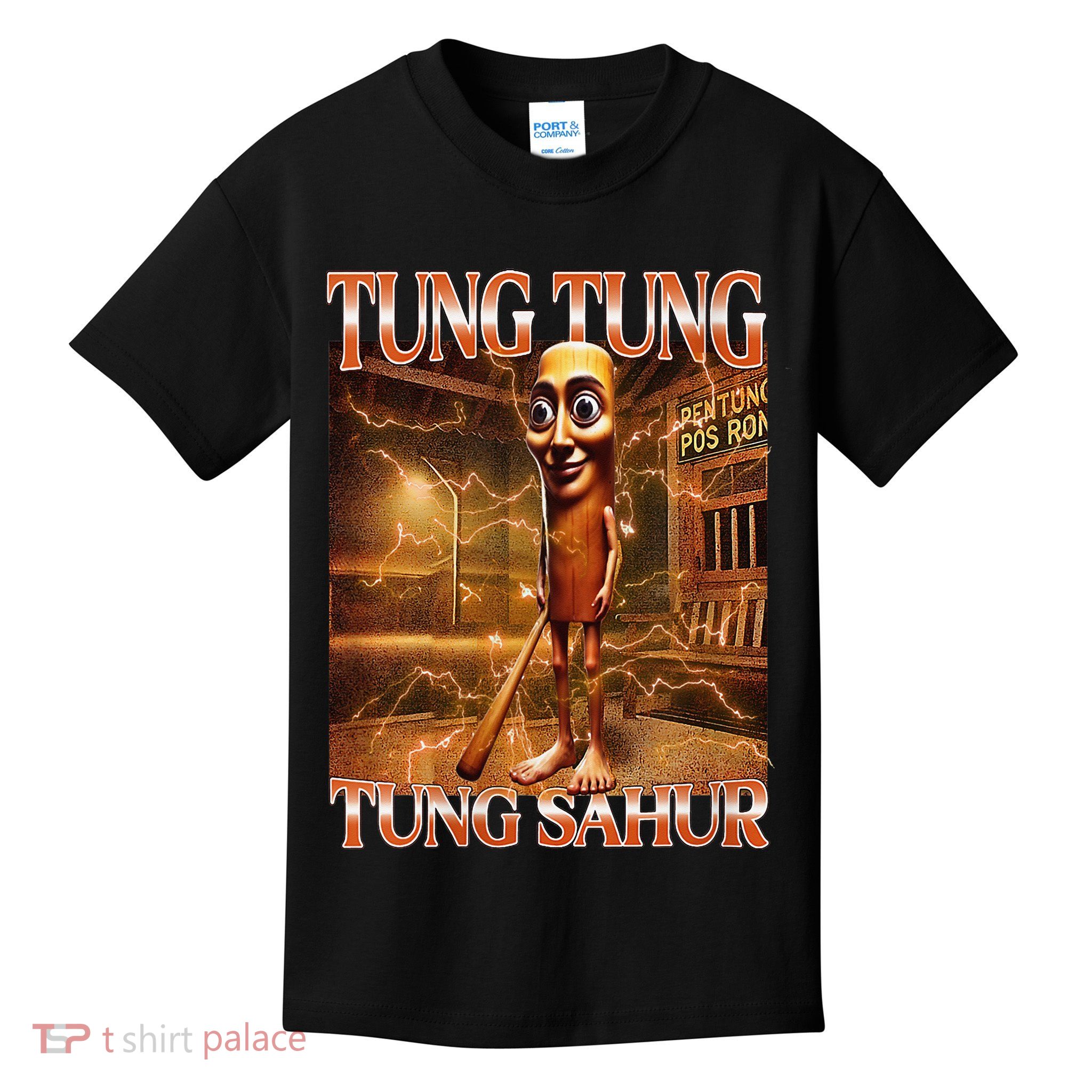 Tung Tung Tung Sahur Funny Brainrot Meme Italian Kids T-Shirt