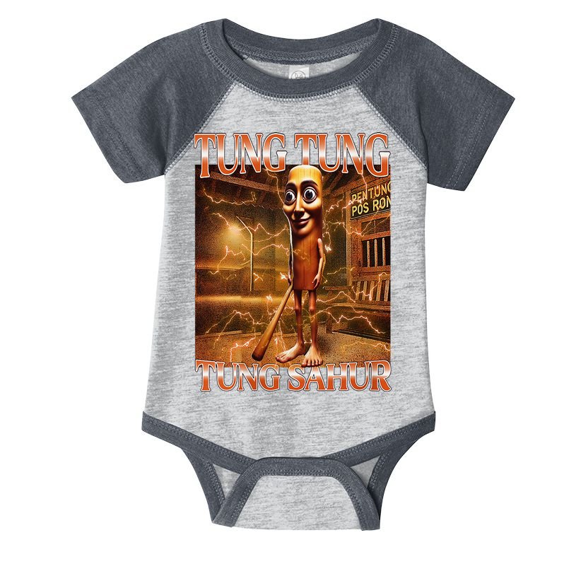 Tung Tung Tung Sahur Funny Brainrot Meme Italian Infant Baby Jersey Bodysuit