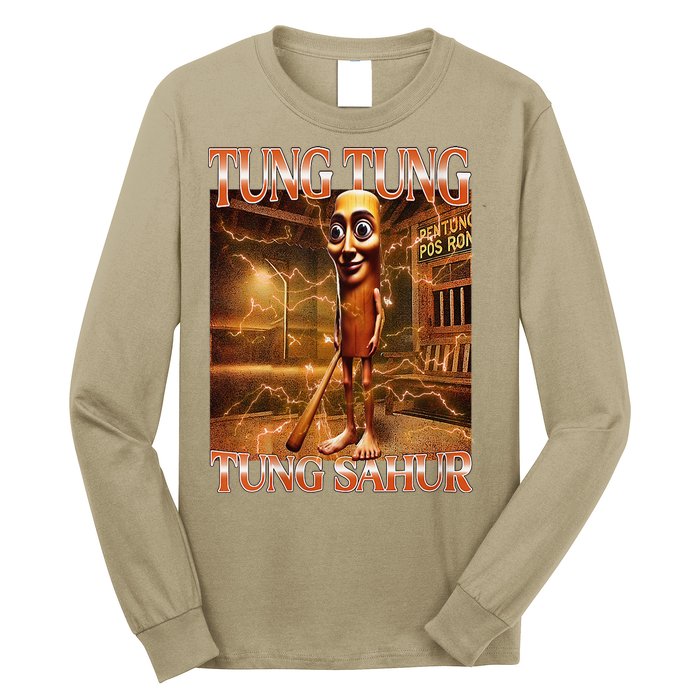 Tung Tung Tung Sahur Funny Brainrot Meme Italian Long Sleeve Shirt