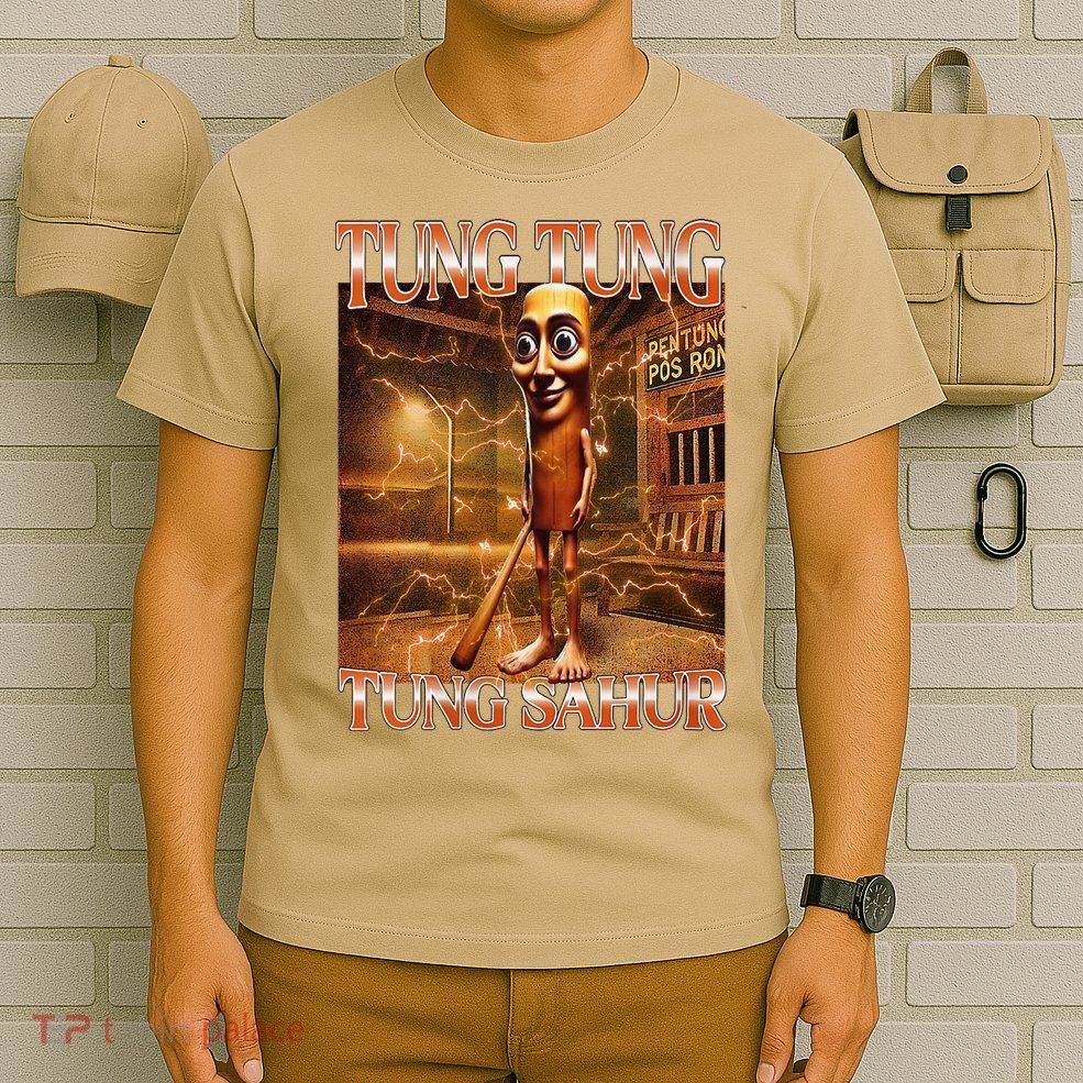 Tung Tung Tung Sahur Funny Brainrot Meme Italian T-Shirt