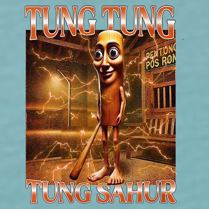 Tung Tung Tung Sahur Funny Brainrot Meme Italian Sueded Cloud Jersey T-Shirt