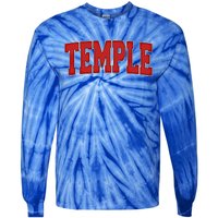 Temple Tx Texas Varsity Style Usa Vintage Sports Great Gift Tie-Dye Long Sleeve Shirt