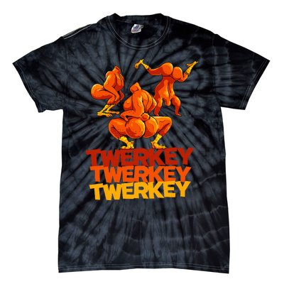 Twerkey Twerking Turkey Funny Thanksgiving Twerk Turkey Tie-Dye T-Shirt