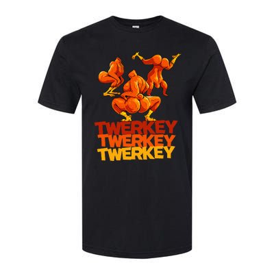 Twerkey Twerking Turkey Funny Thanksgiving Twerk Turkey Softstyle® CVC T-Shirt