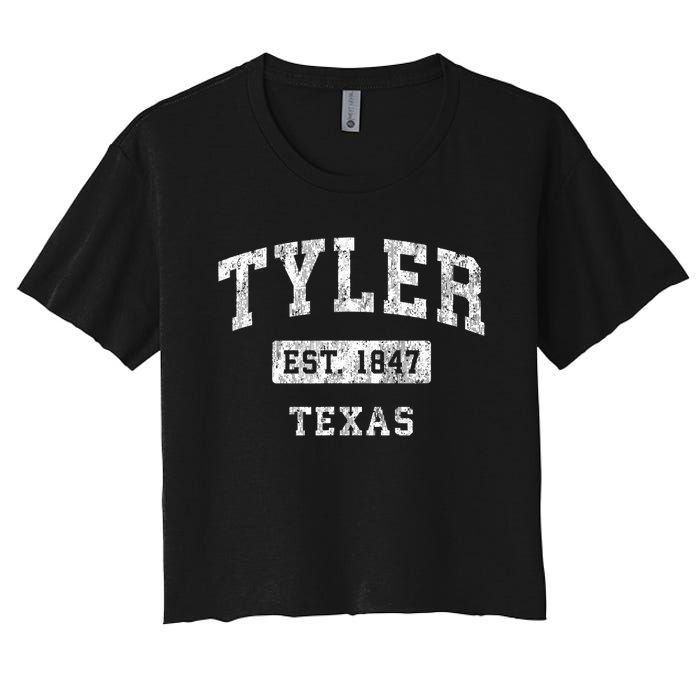 Tyler Texas Tx Vintage Established Sports Women's Crop Top Tee