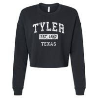 Tyler Texas Tx Vintage Established Sports Cropped Pullover Crew