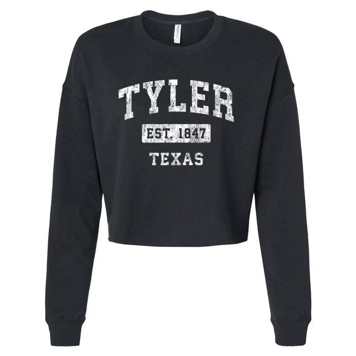 Tyler Texas Tx Vintage Established Sports Cropped Pullover Crew