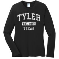 Tyler Texas Tx Vintage Established Sports Ladies Long Sleeve Shirt