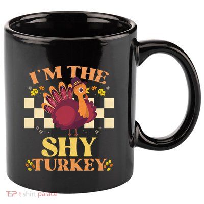 Turkey Trot Thanksgiving Outfit for Family Couples 11oz C Handle Ceramic Mug