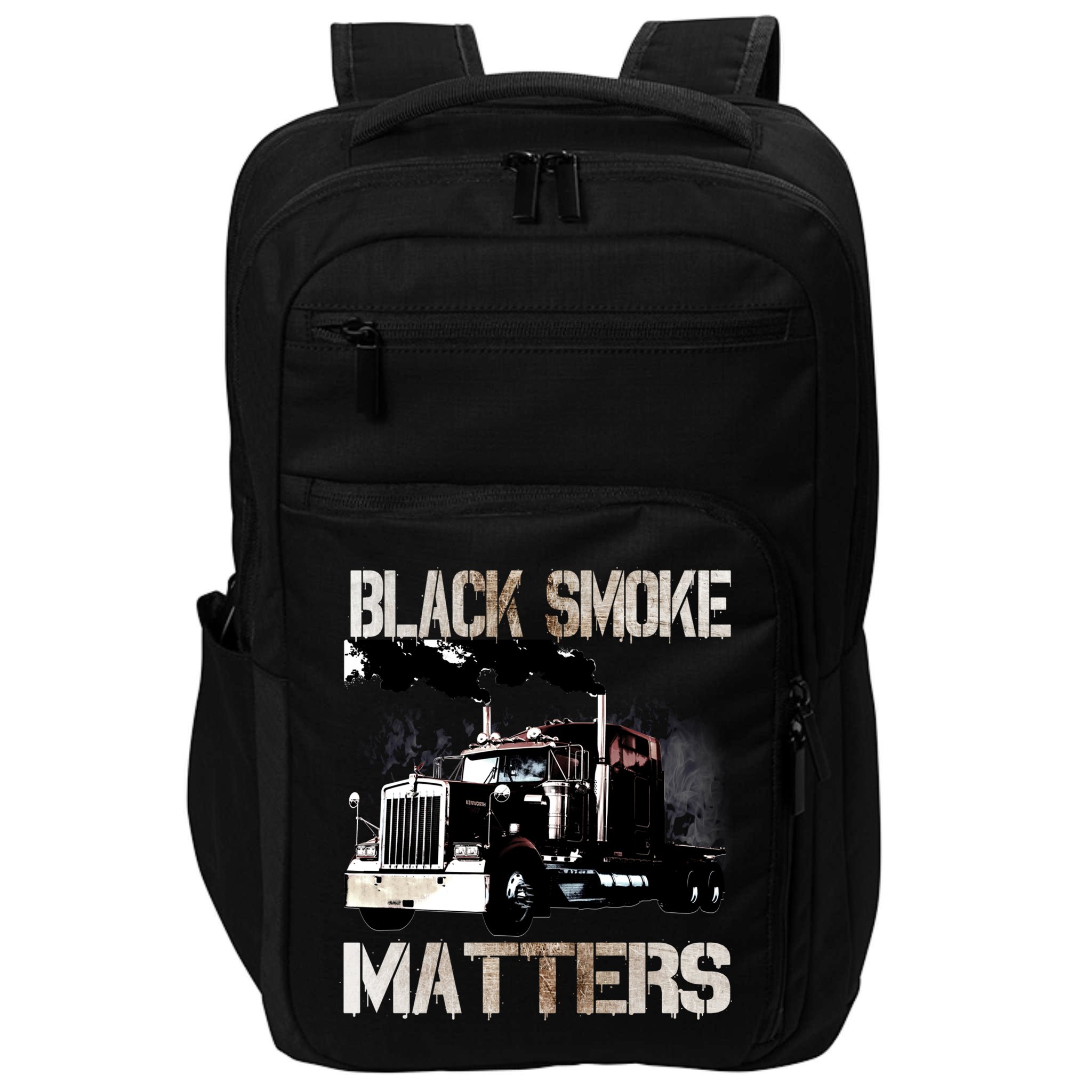 Trucker Tractor Trailer 18 Wheeler Design Gift Impact Tech Backpack